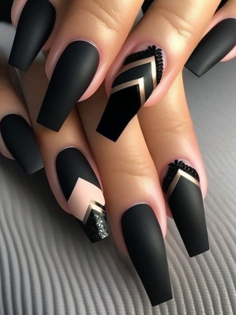 Black Miami Nail Design