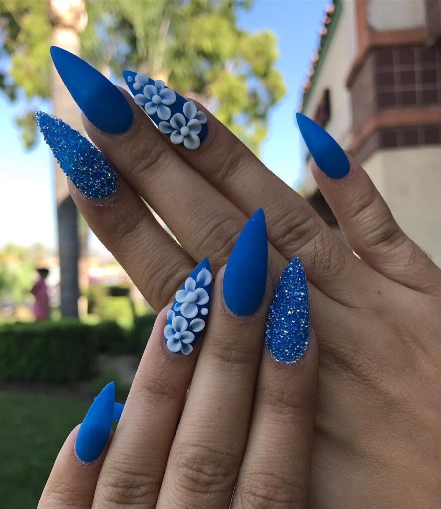 Blue Beverly Hills Nail Design