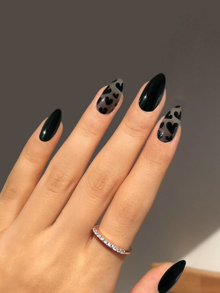 Stylish Black Acrylic Nail Designs