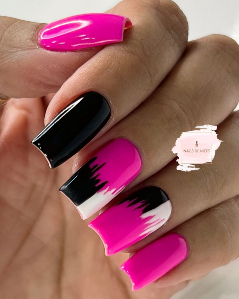 Vibrant Hot Pink Acrylic Nails