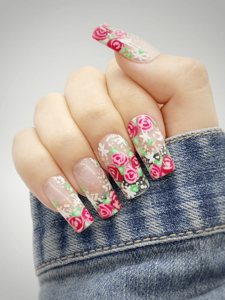 Vibrant and Colorful Herbal Nails