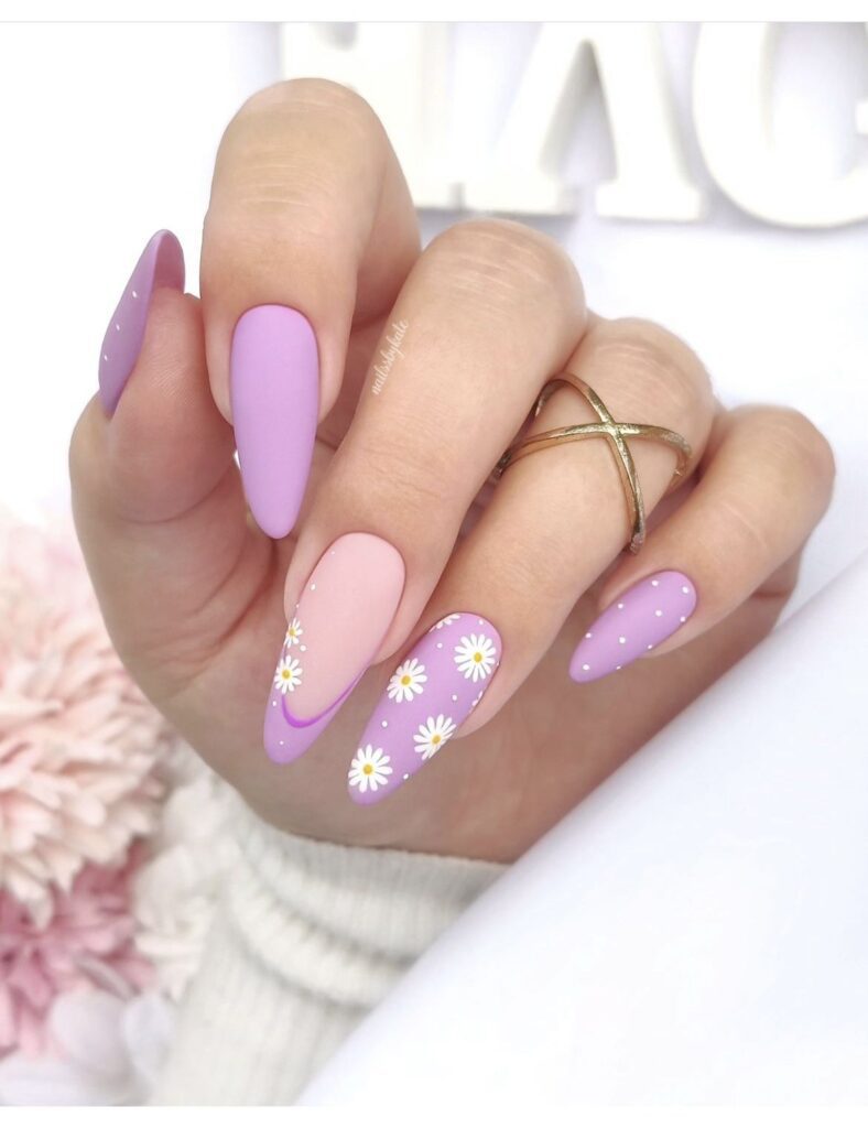 pink and Purple Nail Art