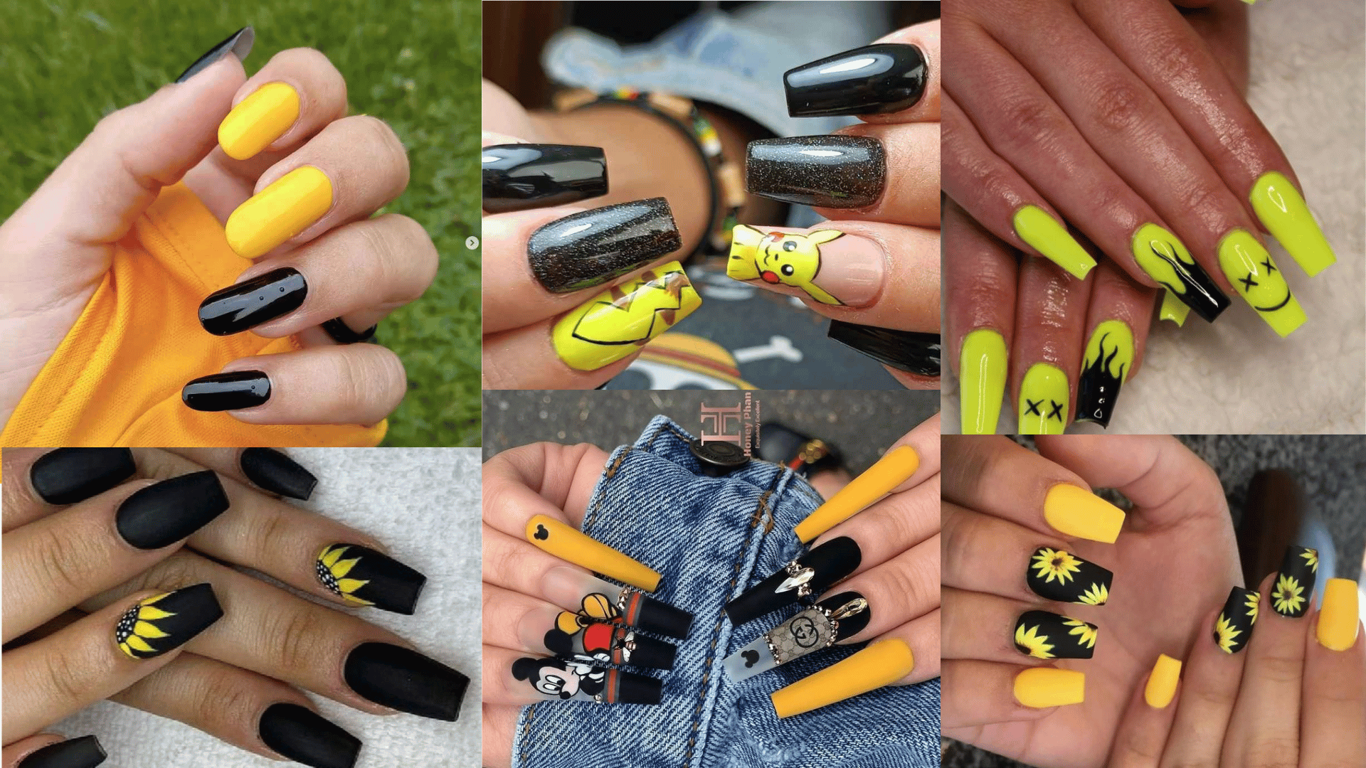 99+ Black and Yellow Nail Designs for Mind Blowing Manicures