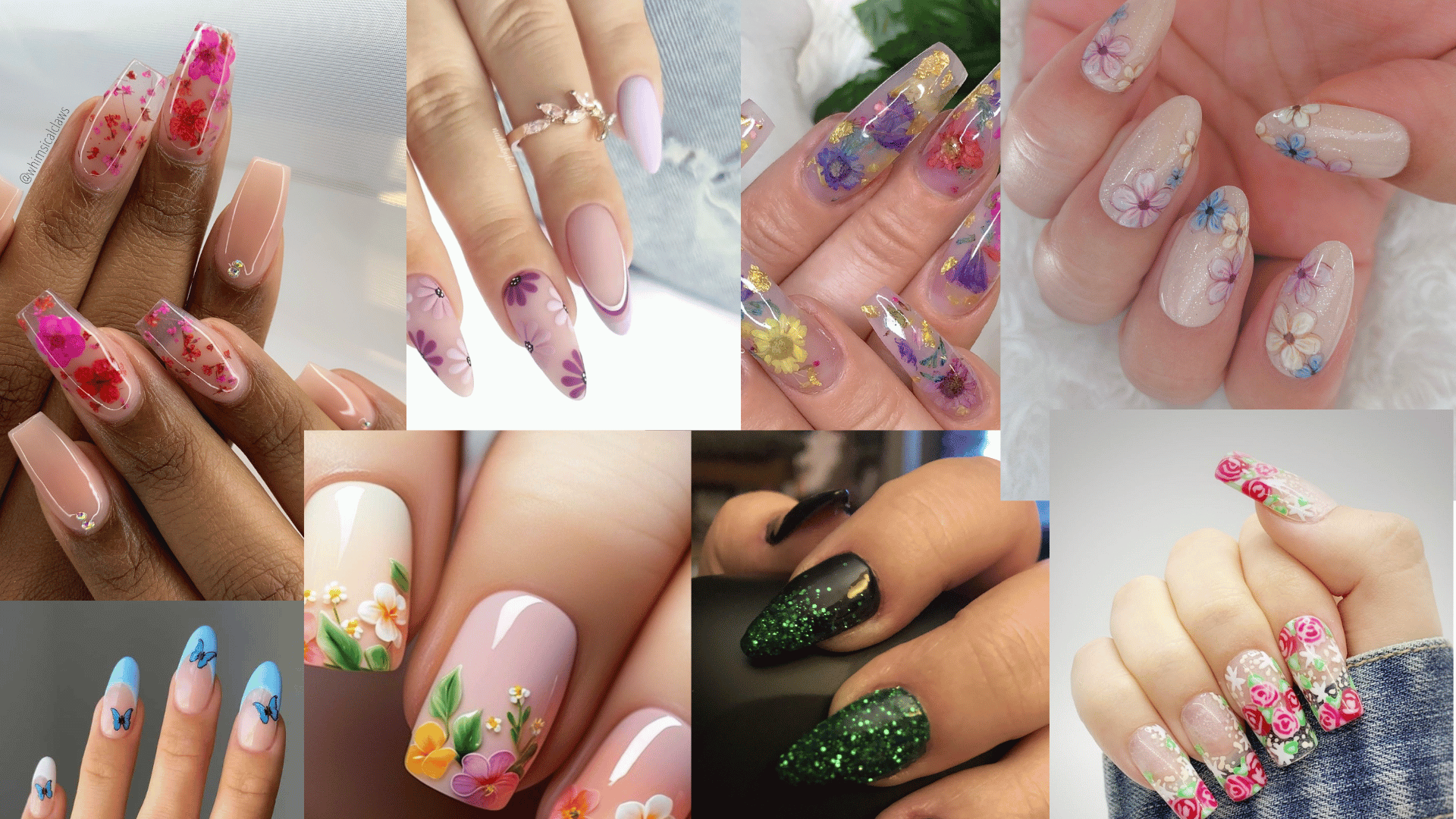 You've Seen the Dried Flower Nail Art Trend Right If Not Here are 175+🌸Blooming Ideas for You