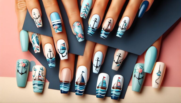 🚢+87 Cruise⚓ Nail Designs: Nautical Nails to Set Sail in Style🌊💅
