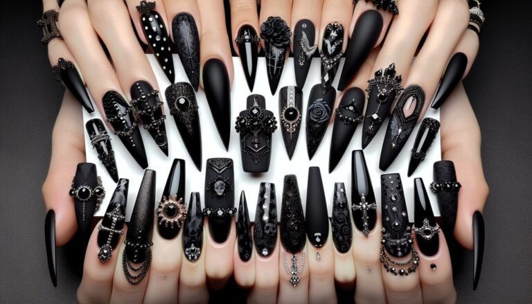 ⚫+94 Black Coffin💅 Nail Designs: Edgy Elegance and Dark Glamour🖤✨
