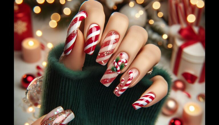 🍭+94 Candy Cane🍬 Nail Designs: Sweet and Playful Patterns for Festive Nails🎄💅